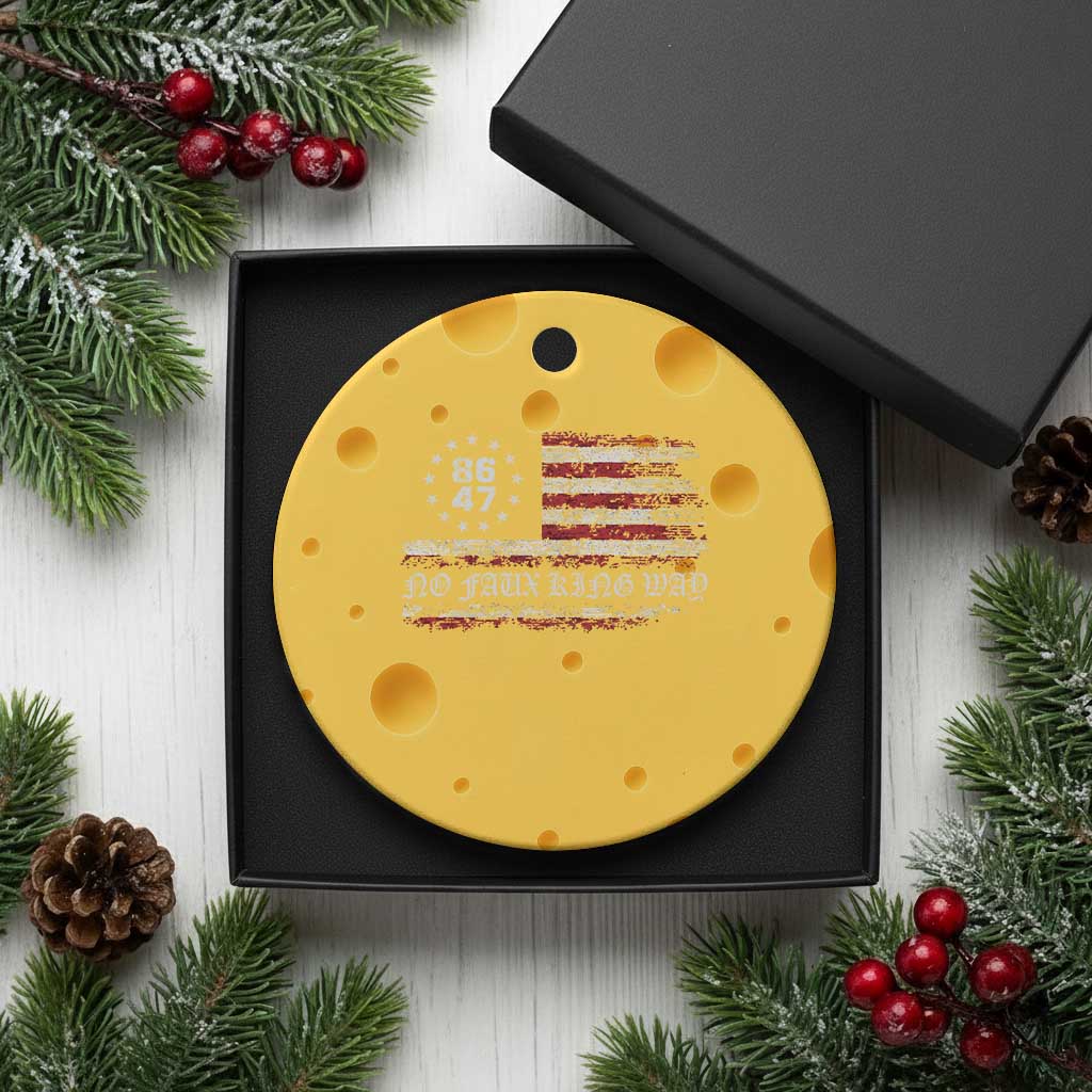 Snarky No Kings In America Ceramic Ornament No Faux King Way 86 47 US Flag Impeach 47 TS10 1pc Yellow Cheese Print Your Wear