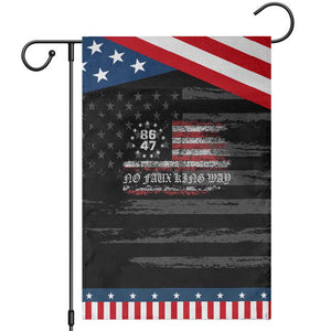 Snarky No Kings In America Garden Flag No Faux King Way 86 47 US Flag Impeach 47 TS10 Distressed Black Blue Print Your Wear