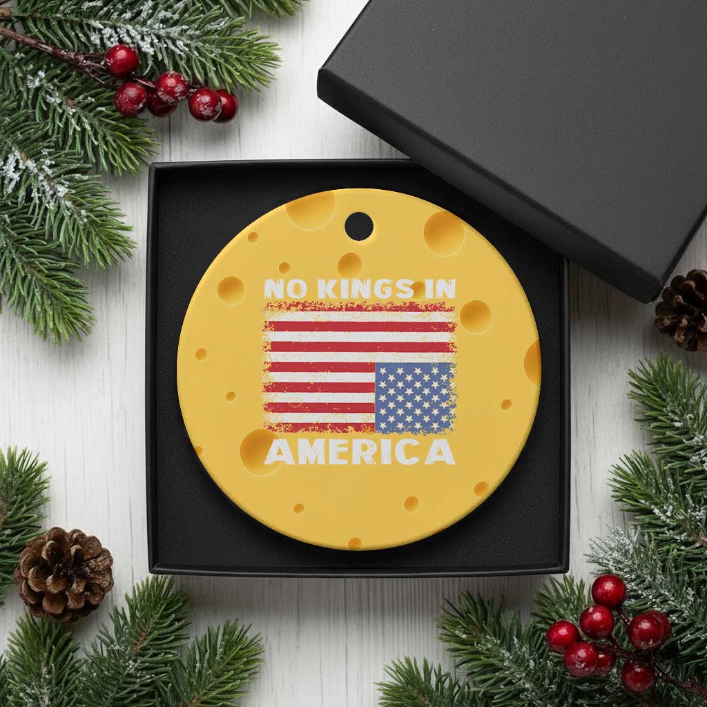 Snarky No Kings In America Ceramic Ornament 86 47 No Faux King Way US Flag Upside Down TS10 1pc Yellow Cheese Print Your Wear