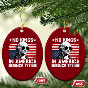 No Kings In America Since 1776 Ceramic Ornament George Washington US Flag Upside Down TS10 Print Your Wear