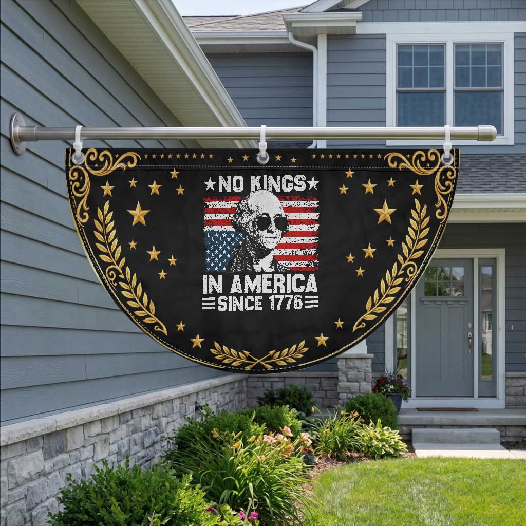 No Kings In America Since 1776 Patriotic Fan Flag George Washington US Flag Upside Down