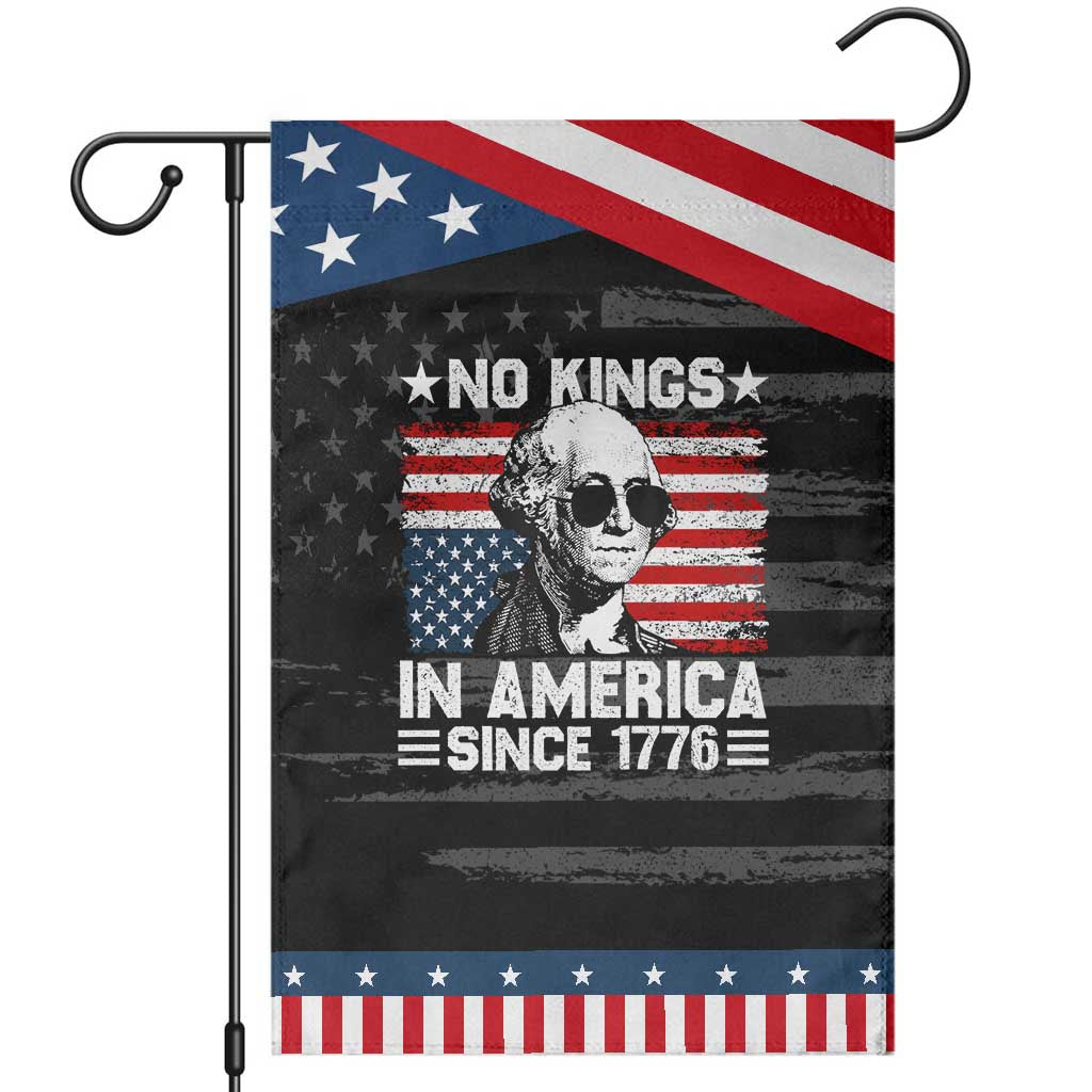 No Kings In America Since 1776 Garden Flag George Washington US Flag Upside Down TS10 Distressed Black Blue Print Your Wear