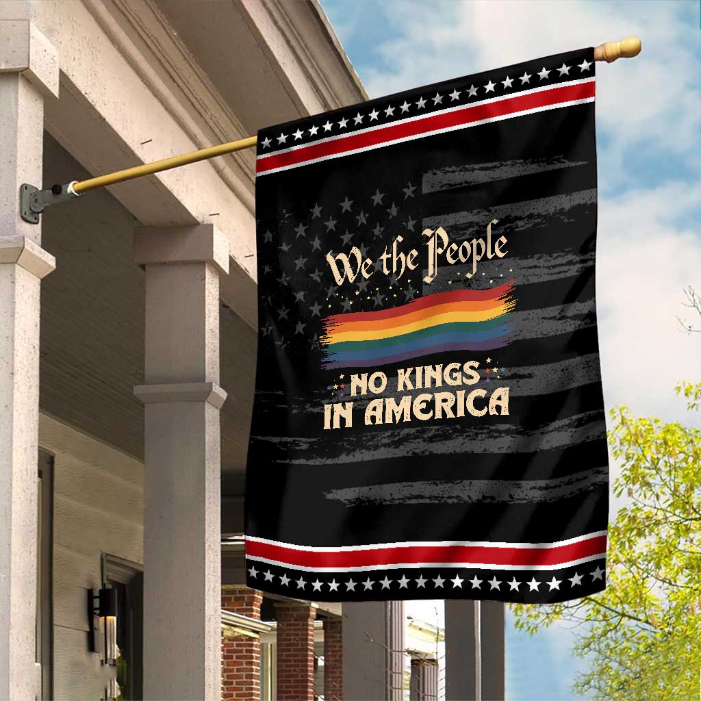 We The People No Kings In America Garden Flag Pride Month LGBTQ TS10 Distressed Black Red Print Your Wear