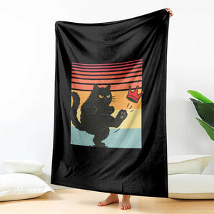 No Kings Black Cat Throw Blanket Funny Kitten Social Justice TS10 Print Your Wear