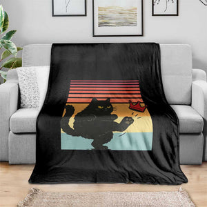No Kings Black Cat Throw Blanket Funny Kitten Social Justice TS10 Print Your Wear