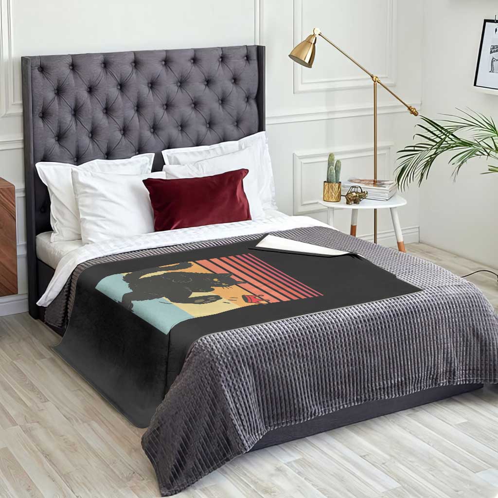 No Kings Black Cat Throw Blanket Funny Kitten Social Justice TS10 Print Your Wear