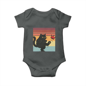 No Kings Black Cat Baby Onesie Funny Kitten Social Justice TS10 Dark Heather Print Your Wear