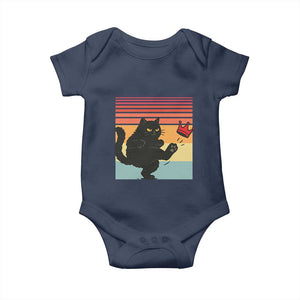 No Kings Black Cat Baby Onesie Funny Kitten Social Justice TS10 Navy Print Your Wear