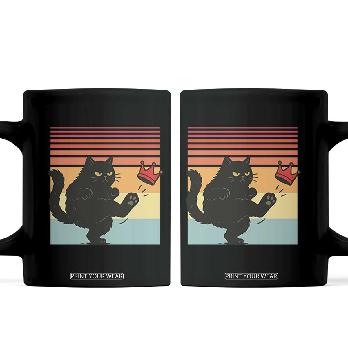 No Kings Black Cat Coffee Mug Funny Kitten Social Justice TS10 Black Print Your Wear
