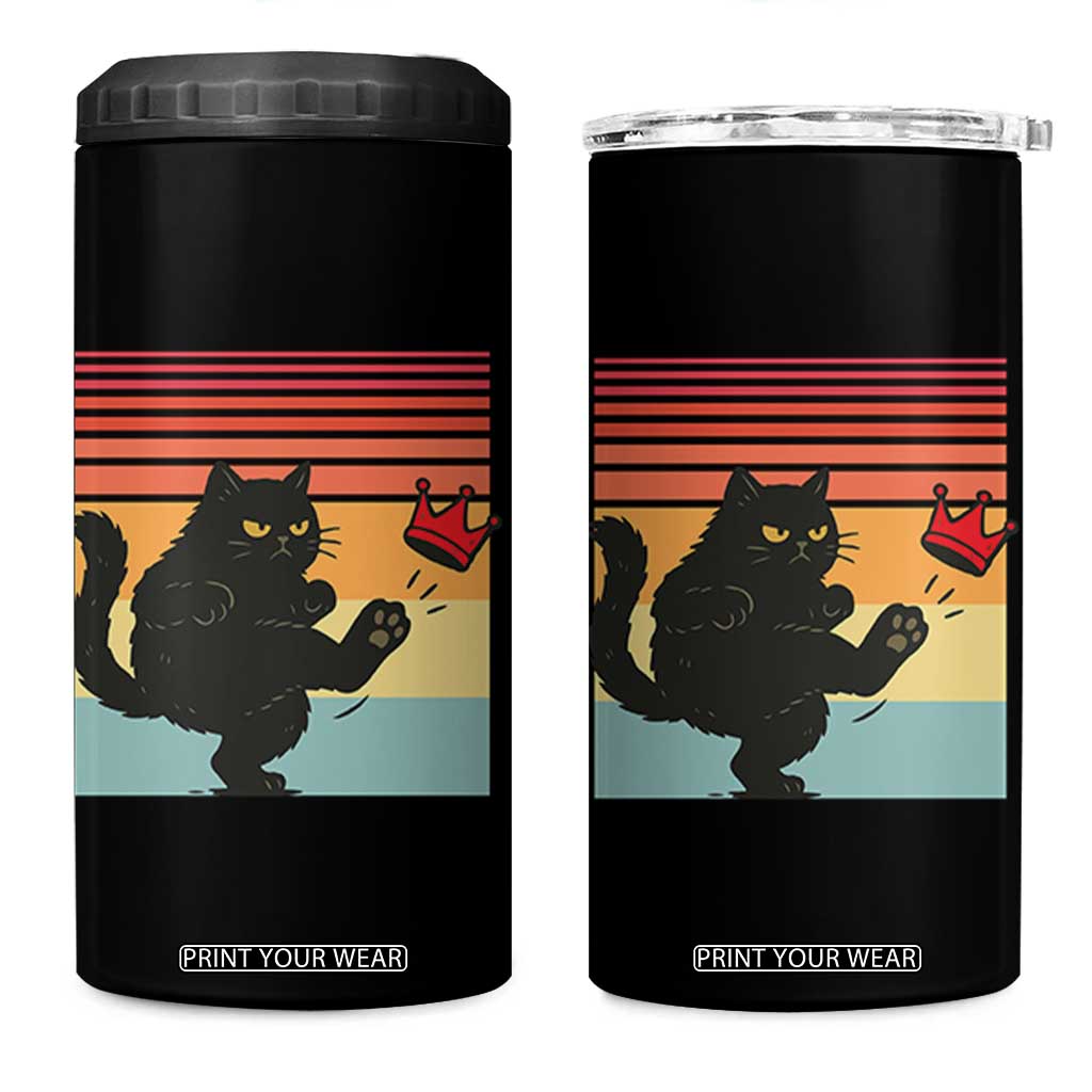 No Kings Black Cat 4 in 1 Can Cooler Tumbler Funny Kitten Social Justice TS10 One Size: 16 oz Black Print Your Wear