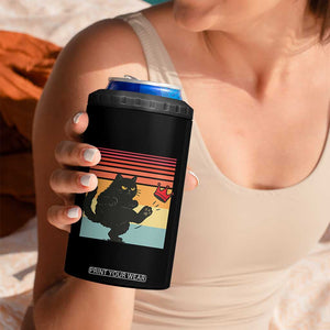 No Kings Black Cat 4 in 1 Can Cooler Tumbler Funny Kitten Social Justice TS10 Print Your Wear