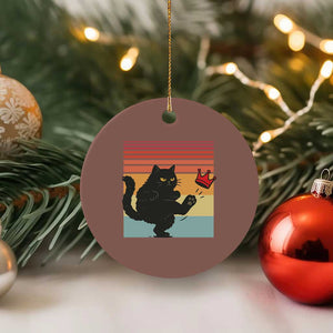 No Kings Black Cat Ceramic Ornament Funny Kitten Social Justice - Print Your Wear