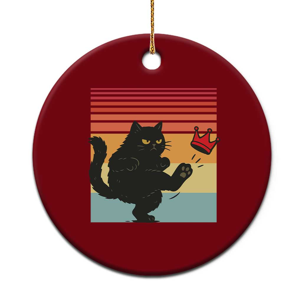 No Kings Black Cat Ceramic Ornament Funny Kitten Social Justice TS10 1pc Red Print Your Wear