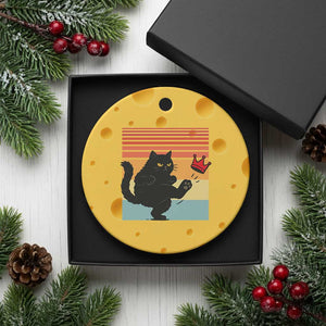 No Kings Black Cat Ceramic Ornament Funny Kitten Social Justice - Print Your Wear