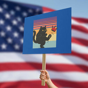 No Kings Black Cat Protest Sign Funny Kitten Social Justice TS10 Horizontal 18" × 24" Blue Print Your Wear