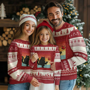 No Kings Black Cat Ugly Christmas Sweater Funny Kitten Social Justice - Print Your Wear