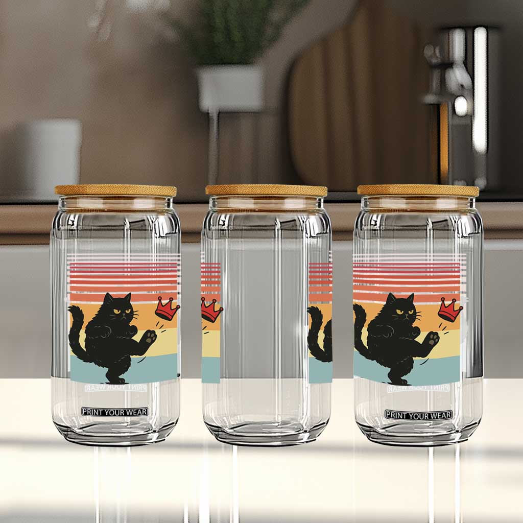No Kings Black Cat Glass Can Funny Kitten Social Justice TS10 Print Your Wear