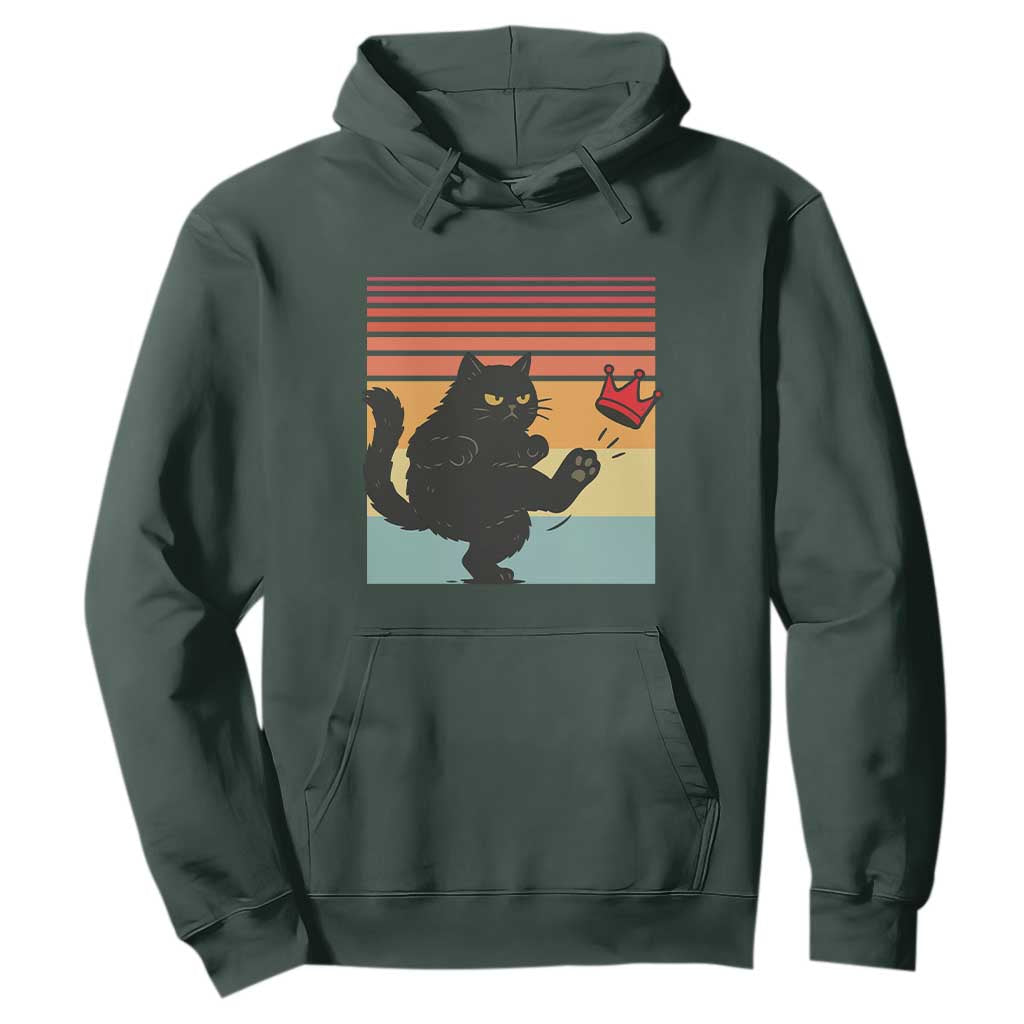 No Kings Black Cat Hoodie Funny Kitten Social Justice TS10 Dark Forest Green Print Your Wear