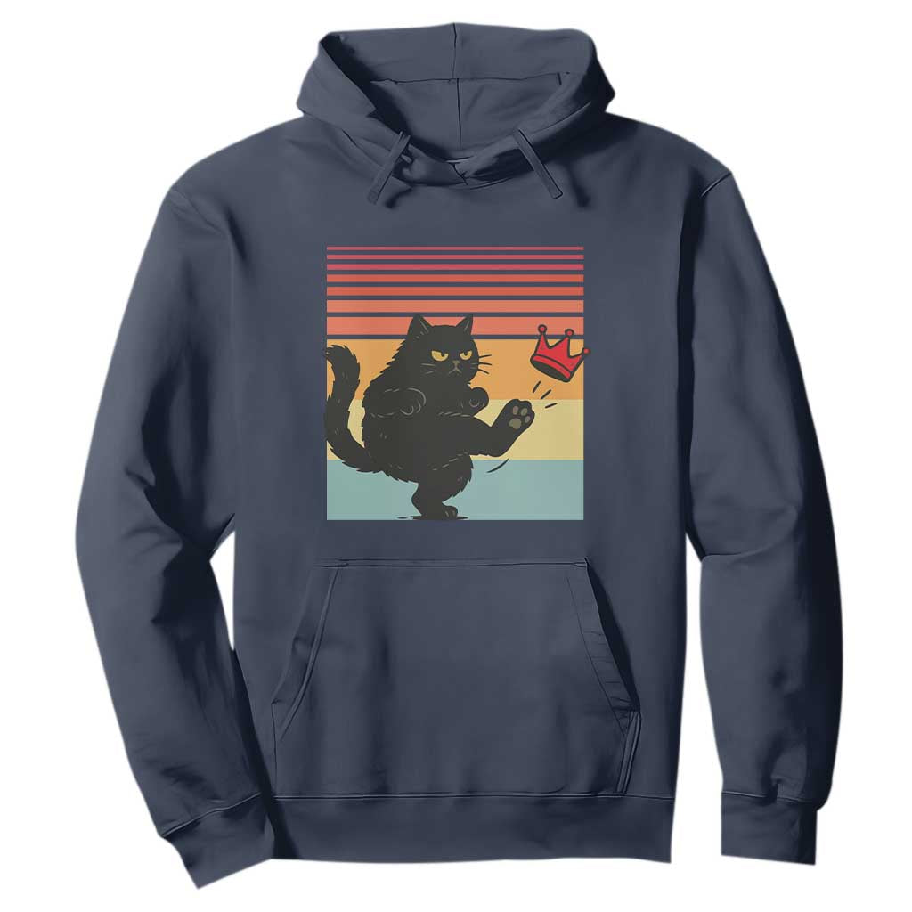 No Kings Black Cat Hoodie Funny Kitten Social Justice TS10 Navy Print Your Wear