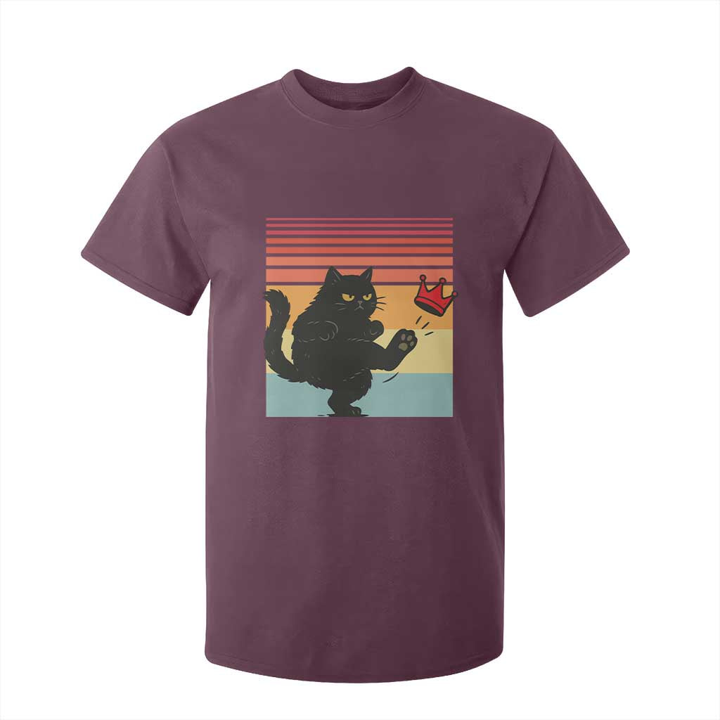 No Kings Black Cat T Shirt For Kid Funny Kitten Social Justice TS10 Maroon Print Your Wear