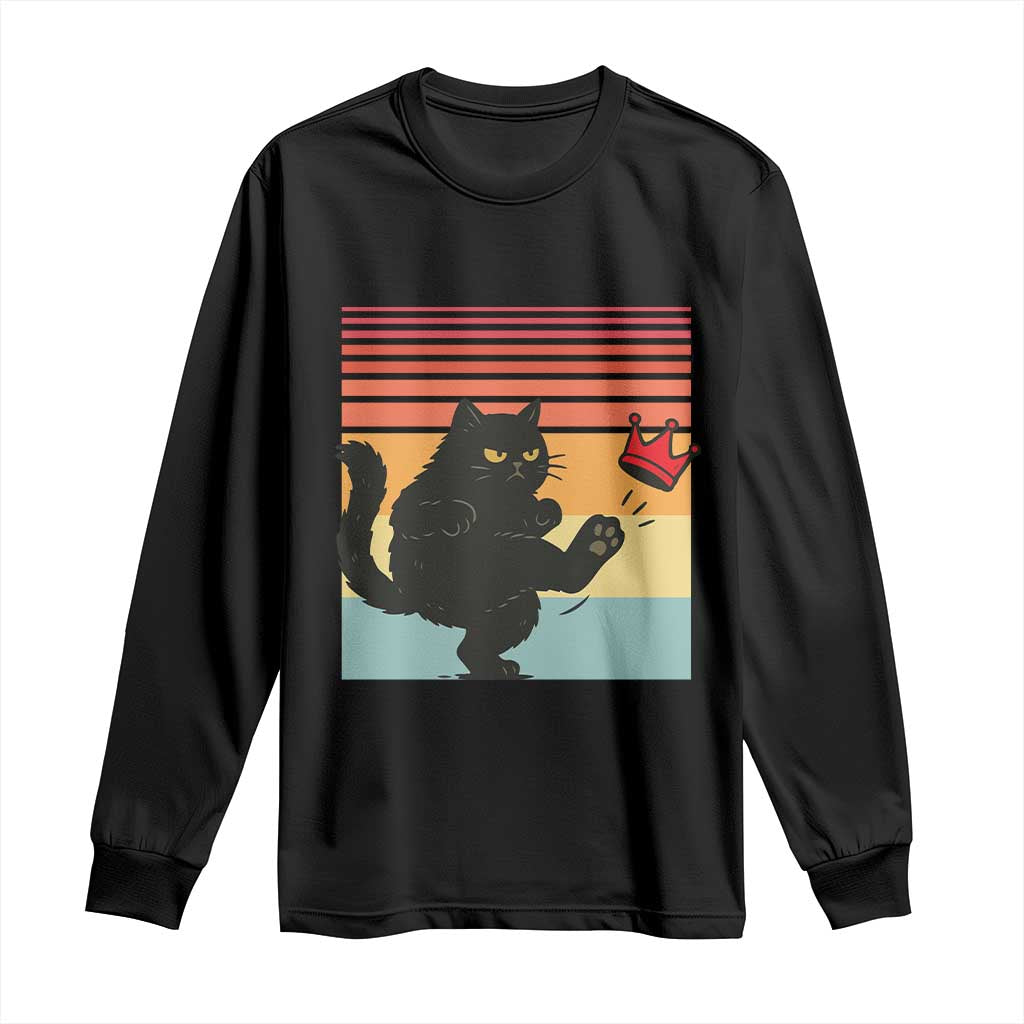 No Kings Black Cat Long Sleeve Shirt Funny Kitten Social Justice TS10 Black Print Your Wear