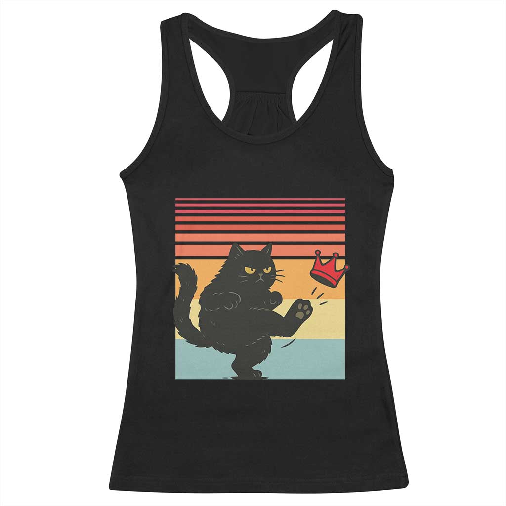 No Kings Black Cat Racerback Tank Top Funny Kitten Social Justice TS10 Black Print Your Wear
