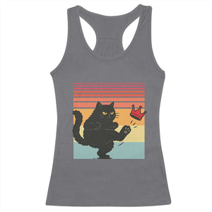 No Kings Black Cat Racerback Tank Top Funny Kitten Social Justice TS10 Charcoal Print Your Wear