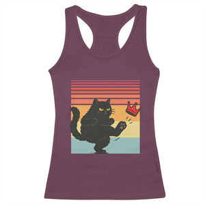 No Kings Black Cat Racerback Tank Top Funny Kitten Social Justice TS10 Maroon Print Your Wear