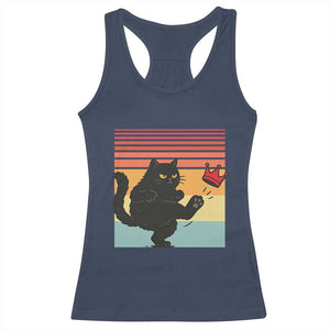 No Kings Black Cat Racerback Tank Top Funny Kitten Social Justice TS10 Navy Print Your Wear