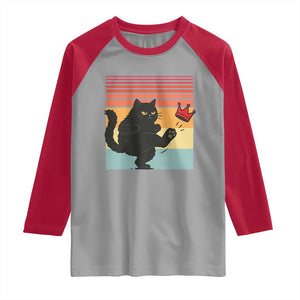 No Kings Black Cat Raglan Shirt Funny Kitten Social Justice TS10 Sport Gray Red Print Your Wear