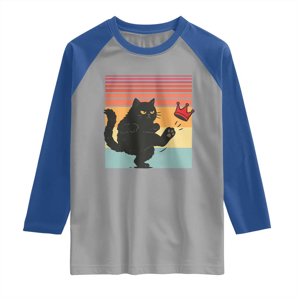 No Kings Black Cat Raglan Shirt Funny Kitten Social Justice TS10 Sport Gray Royal Print Your Wear