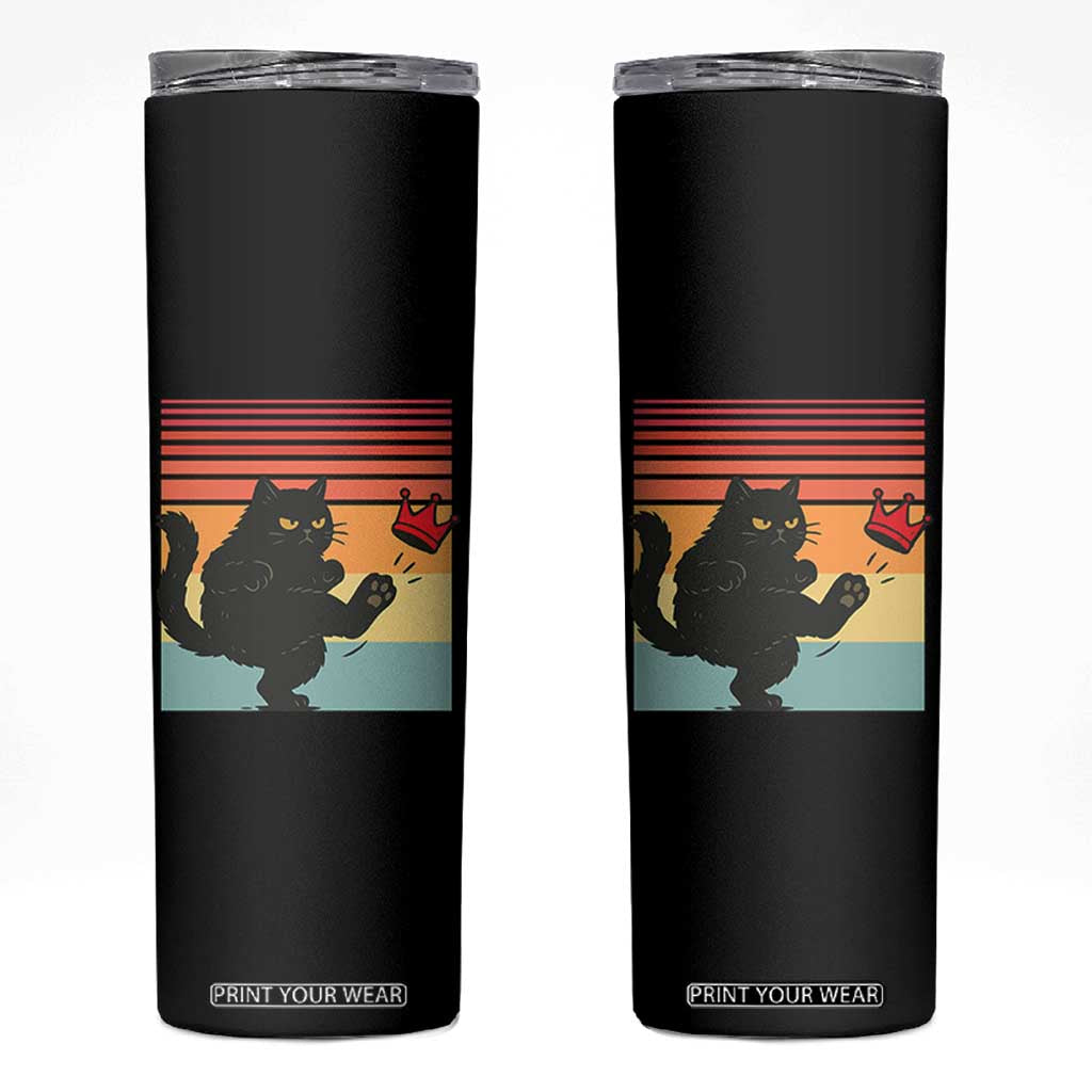 No Kings Black Cat Skinny Tumbler Funny Kitten Social Justice TS10 Black Print Your Wear