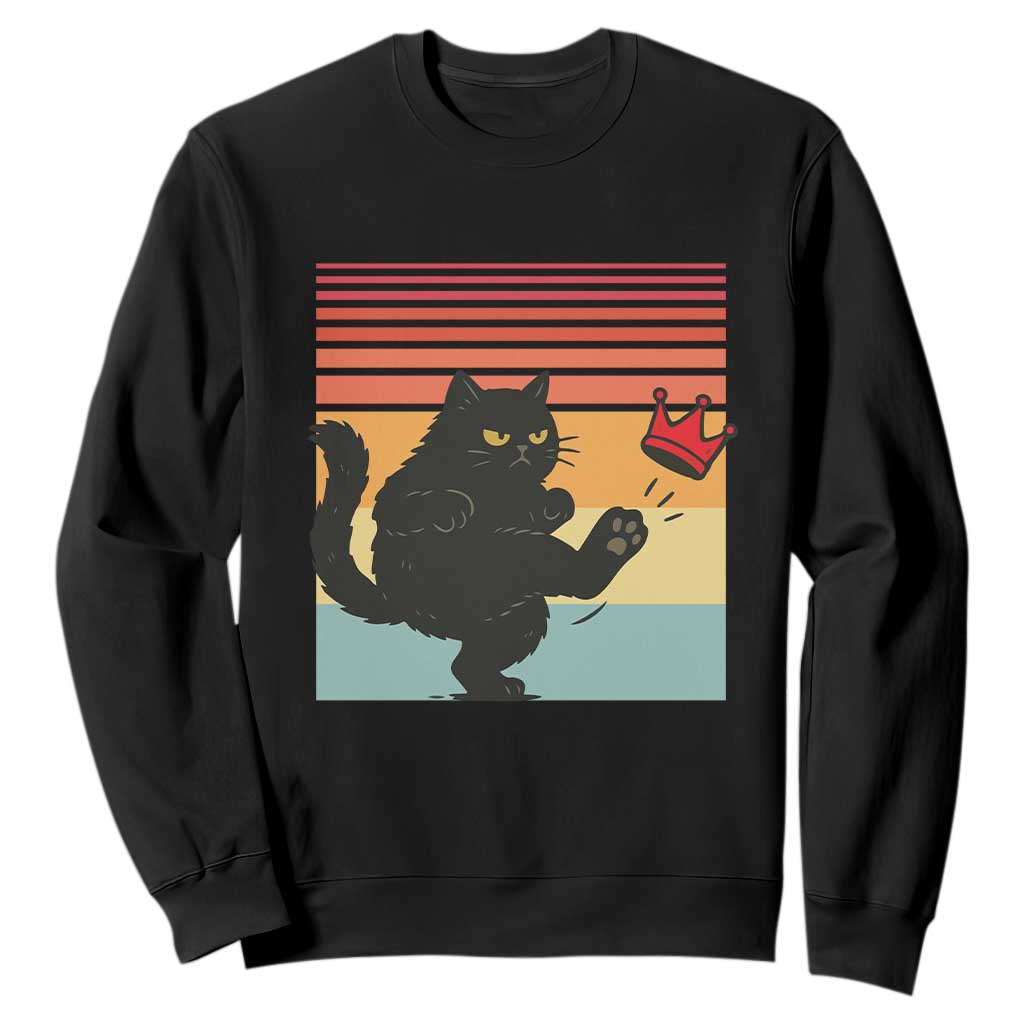 No Kings Black Cat Sweatshirt Funny Kitten Social Justice TS10 Black Print Your Wear