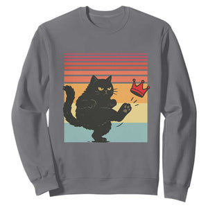 No Kings Black Cat Sweatshirt Funny Kitten Social Justice TS10 Charcoal Print Your Wear