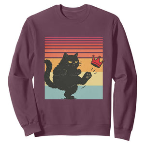 No Kings Black Cat Sweatshirt Funny Kitten Social Justice TS10 Maroon Print Your Wear