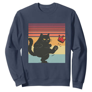 No Kings Black Cat Sweatshirt Funny Kitten Social Justice TS10 Navy Print Your Wear