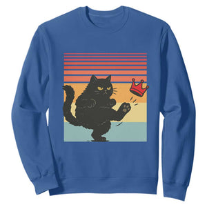 No Kings Black Cat Sweatshirt Funny Kitten Social Justice TS10 Royal Blue Print Your Wear