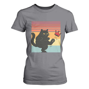 No Kings Black Cat T Shirt For Women Funny Kitten Social Justice TS10 Charcoal Print Your Wear