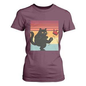 No Kings Black Cat T Shirt For Women Funny Kitten Social Justice TS10 Maroon Print Your Wear
