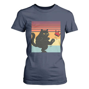 No Kings Black Cat T Shirt For Women Funny Kitten Social Justice TS10 Navy Print Your Wear