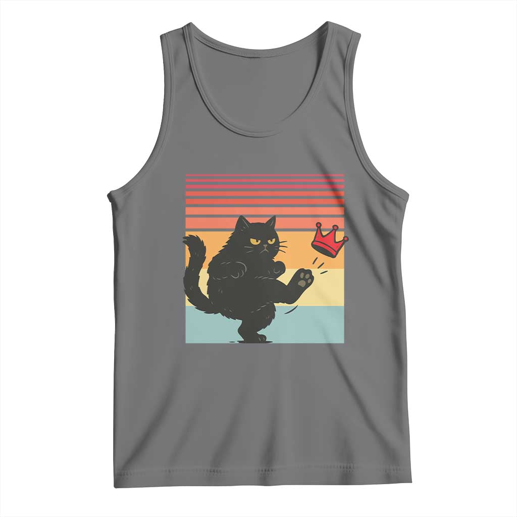 No Kings Black Cat Tank Top Funny Kitten Social Justice TS10 Black Heather Print Your Wear