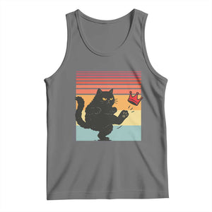 No Kings Black Cat Tank Top Funny Kitten Social Justice TS10 Black Heather Print Your Wear