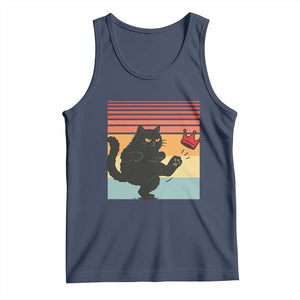 No Kings Black Cat Tank Top Funny Kitten Social Justice TS10 Navy Print Your Wear