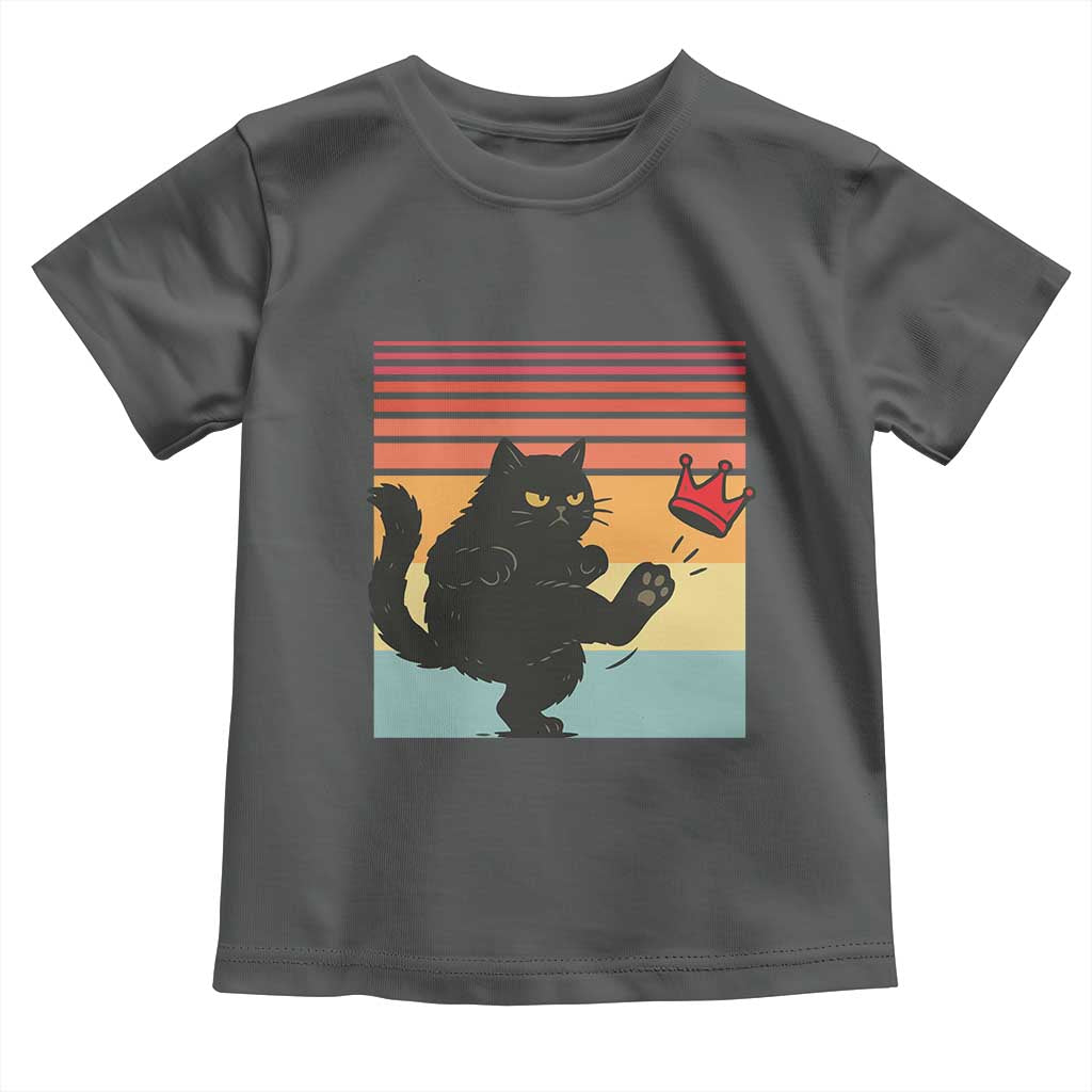 No Kings Black Cat Toddler T Shirt Funny Kitten Social Justice TS10 Dark Heather Print Your Wear