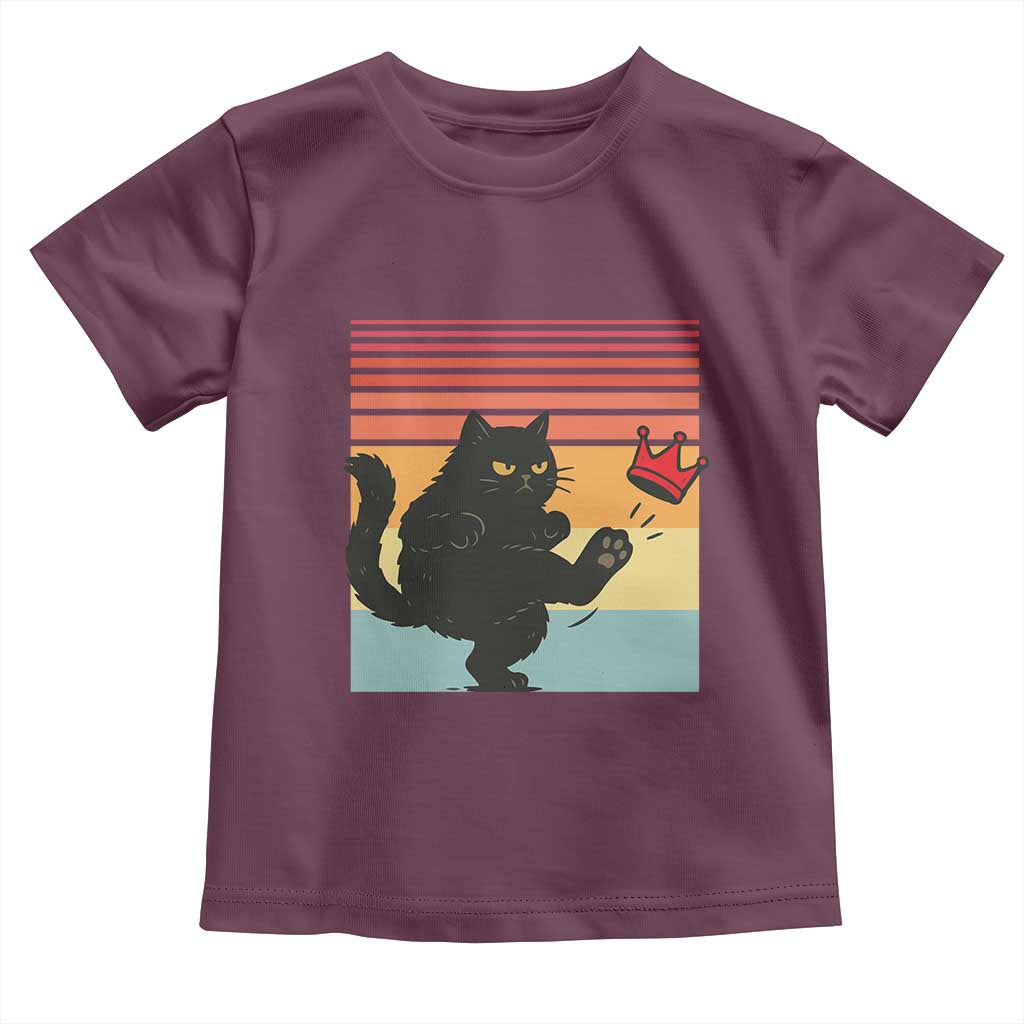 No Kings Black Cat Toddler T Shirt Funny Kitten Social Justice TS10 Maroon Print Your Wear