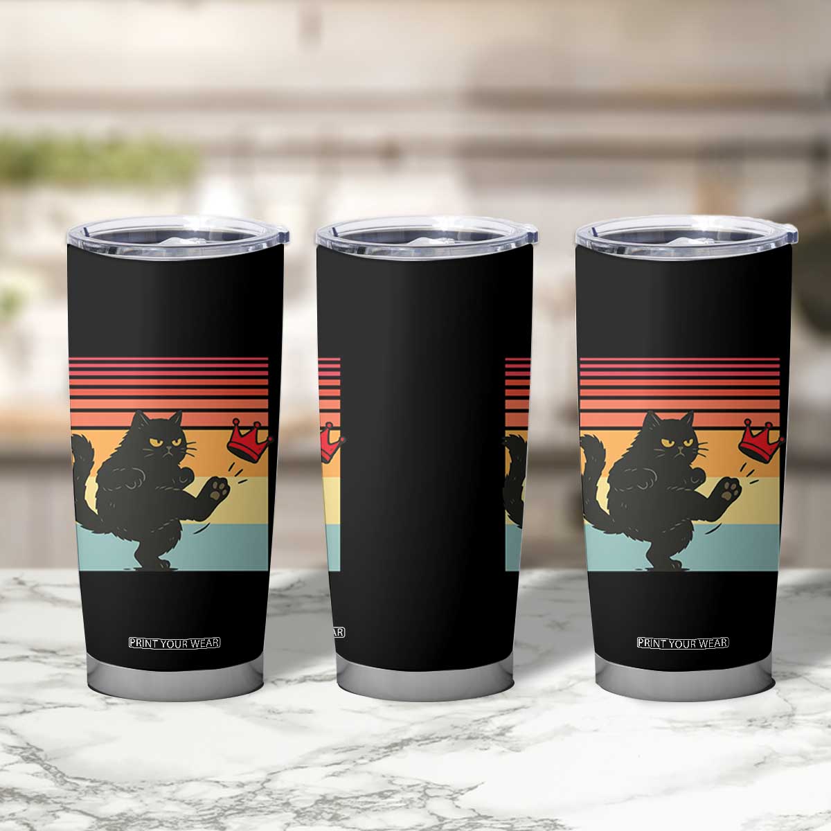 No Kings Black Cat Tumbler Cup Funny Kitten Social Justice TS10 Print Your Wear