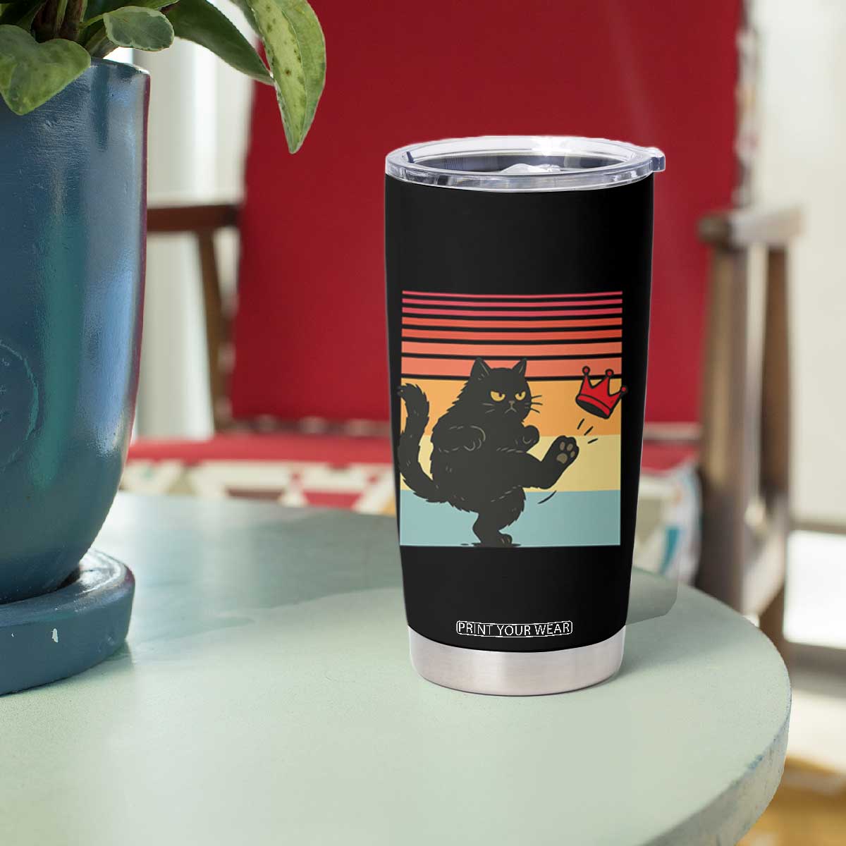 No Kings Black Cat Tumbler Cup Funny Kitten Social Justice TS10 Print Your Wear