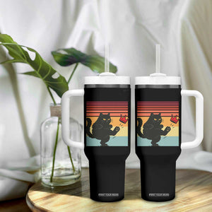 No Kings Black Cat Tumbler With Handle Funny Kitten Social Justice TS10 Print Your Wear