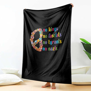 No Kings No Fascists Throw Blanket Floral Peace Sign Social Justice TS10 Print Your Wear