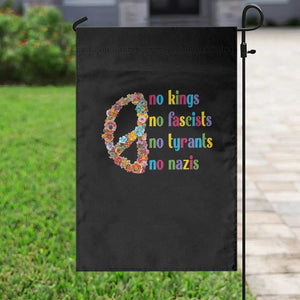 No Kings No Fascists Garden Flag Floral Peace Sign Social Justice TS10 Print Your Wear